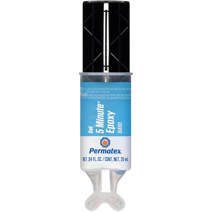 Permatex 84101 5 Minute Epoxy Gel, General Purpose non drip formula for mess free application, Water Resistant non shrinking formula, No clamping required 1 x 25ml