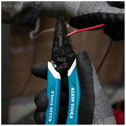 KLEIN TOOLS-Kurve Wire Stripper and Cutter, for 8-18 AWG Solid and 10-20 AWG Stranded Wire Klein Tools K11095 Blue/White