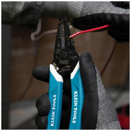 KLEIN TOOLS-Kurve Wire Stripper and Cutter, for 8-18 AWG Solid and 10-20 AWG Stranded Wire Klein Tools K11095 Blue/White