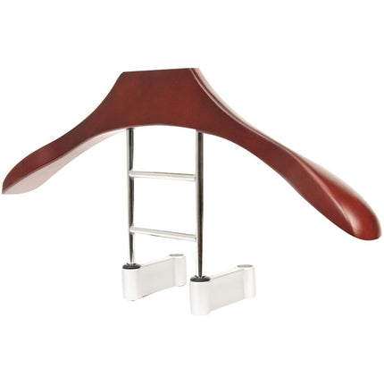 MAXSA 20022 Cintre de voiture Car Butler, parfait pour les costumes, vestes, pardessus, chemises, sacs à main et accessoires, design en bois massif et métal de qualité supérieure, organisateur de siège durable et élégant, marron