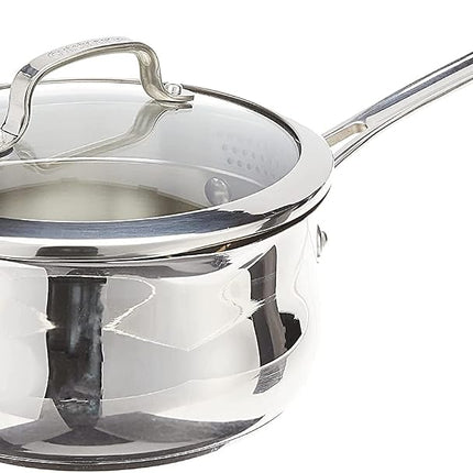 Cuisinart 419-18P 2-Quart Pour Saucepan with Cover Contour Cookware, Stainless Steel