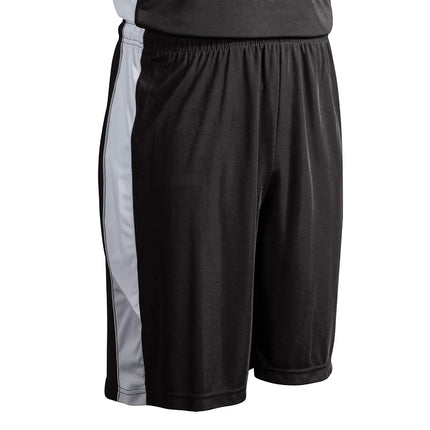 Short de basketball CHAMPRO Rebel en polyester, taille L jeune, noir, argent, blanc