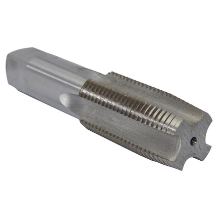 Taraud à main en acier au carbone Qualtech série DWT de Drill America, finition brillante non revêtue, tige ronde à embout carré, chanfrein de fond, 1"-8 UNC (Paquet de 1)