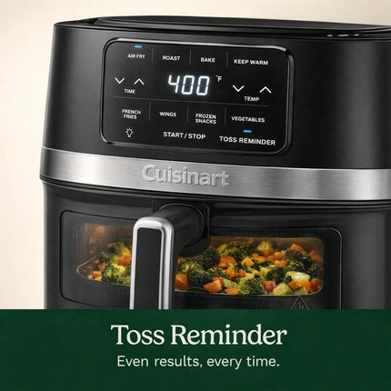 Cuisinart Air Fryer Oven, Stainless Steel Air Fryer, 4.5-Qt Fryer Basket, Dishwasher-Safe Parts with 4 Presets for Roast, Bake, Broil, Air Fry & Keep Warm, Quick & Easy Meals, AIR-160, Black