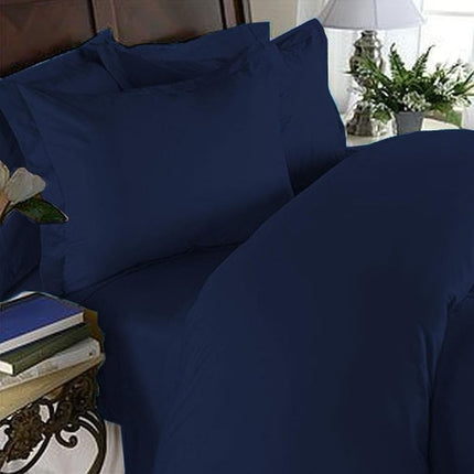 BESPOLITAN INC. 1200 Thread Count 4pc King Size Egyptian Bed Sheet Set,Deep Pocket, Dark Blue