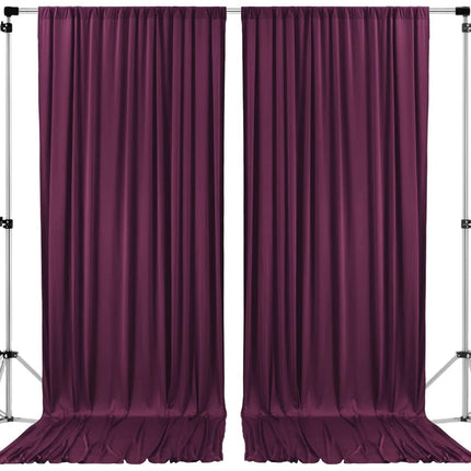 AK TRADING CO. 10 feet x 10 feet Polyester Backdrop Drapes Curtains Panels with Rod Pockets - Wedding Ceremony Party Home Window Decorations - Eggplant Purple
