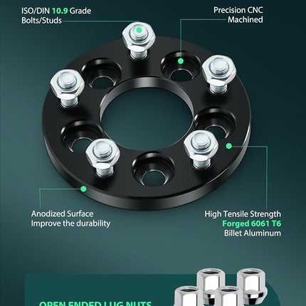SCITOO 4pcs 5x100 to 5x114.3 Wheel adapters 15mm Bore 67.1mm Studs 12x1.5 5Lug Wheel Spacers No Hubcentric Fit for Camry 1986-1991, for Celica 1993-2005, for Corolla 2003-2022, for Matrix 2003-2013