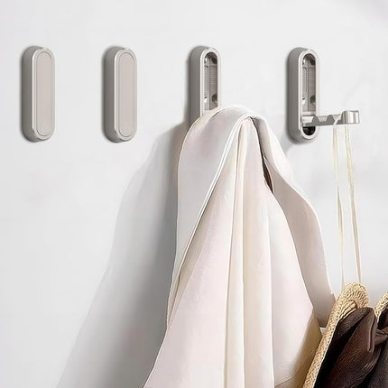 Brushed Nickel Foldable Towel Hooks 4 Pack,Wall Ho