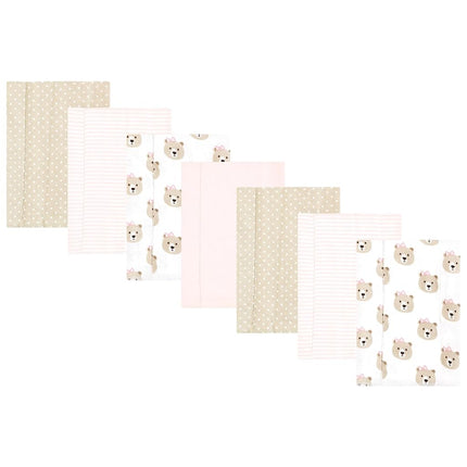 Hudson Baby Unisex Baby Flannel Burp Cloth 7pk, Pi