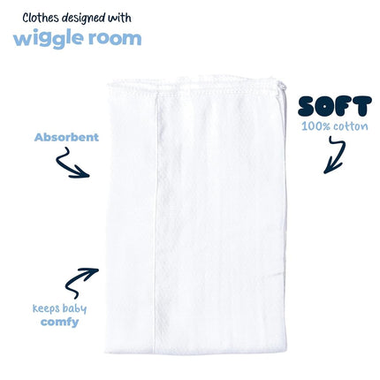 Gerber Birdseye 3-Ply Prefold Cloth Diapers, White, 10 Count