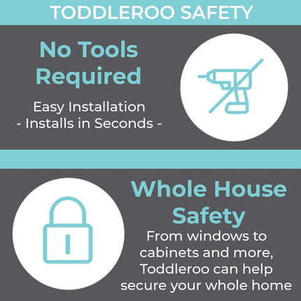 Toddleroo by North States - Childproofing Deluxe Kit: 4 Knob Covers, 4 Sliding Cabinet Locks, 4 Gel Corner Protectors, 1 Door Pinch Guard, 18 Drawer Locks, 34 Plug Protectors - 65 Piece Set - White