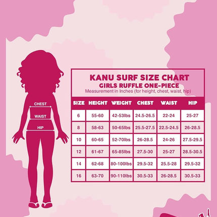 Kanu Surf Girls' Gianna Beach Sport Ruffle One Piece Swimsuit, Gianna Purple, 16