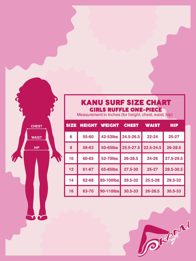 Maillot de bain une pièce à volants Kanu Surf Gianna Beach Sport pour filles, Gianna Violet, 16