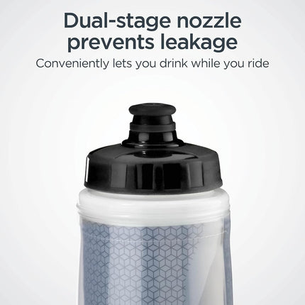 Bouteille d'eau isotherme réfléchissante Schwinn avec support pour vélo, 769 ml, sans BPA, buse à double étape, facile à presser, support facilement montable sur vélo, visibilité nocturne, combo porte-bouteille d'eau pour vélo