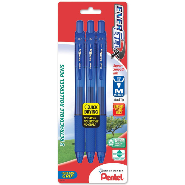 Pentel EnerGel-X Retractable Liquid Gel Pen, 0.7mm