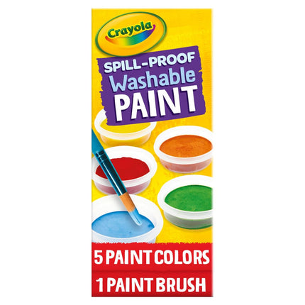 Crayola Spill Proof Paint Set (5ct), Washable Pain