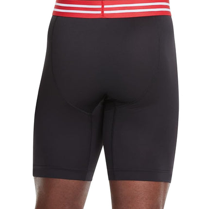 Champion Men's Boxer Briefs, Performance Stretch, Moisture Wicking, Multi-Pack, Long Leg-Black-3 Pack, XXL (Pack of 3)