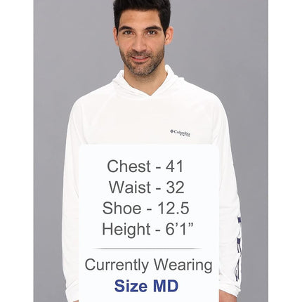 Columbia Men's Terminal Tackle Hoodie, White/Nightshade Logo, X-Small