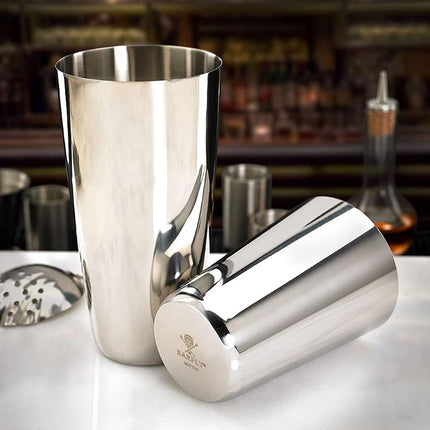 Barfly Superfly Tin Set Cocktail Shaker, (18 oz and 28 oz), Heavyweight Stainless, (M37161)
