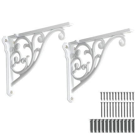 khtumeware 2 Pack 8 Inch Shelf Brackets, White She