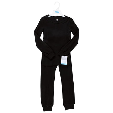 Hudson Baby Conjunto de 2 piezas de ropa interior larga térmica unisex para bebé, Negro, 7 años, Negro, 7 años
