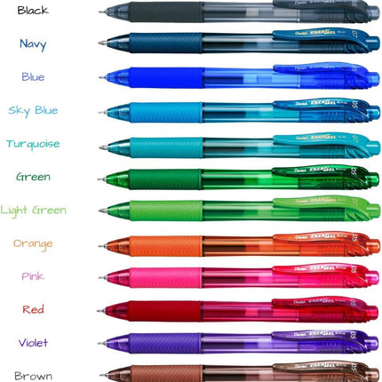 Pentel EnerGel-X Retractable Liquid Gel Pen (0.5mm) Needle Tip, Fine Line, Orange Ink, Box of 12 (BLN105-F)