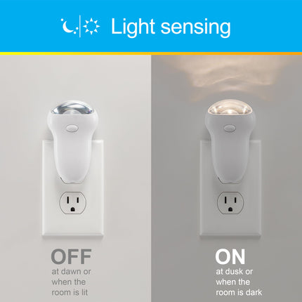 GE 3-in-1 LED Power Failure Night Light, Emergency Flashlight, Plug-in, Rechargeable, Light Sensing, Auto On/Off, Foldable Plug, Soft White, Hurricane, Storm, Tornado, Glossy White Finish, 11281