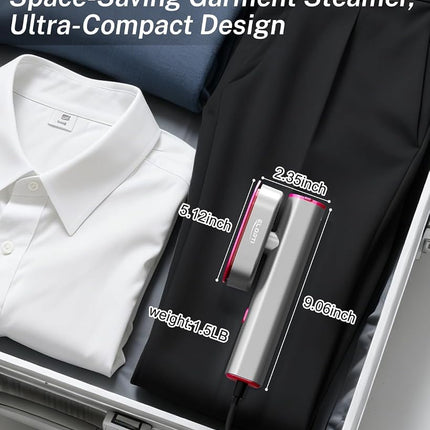 Défroisseur vapeur pour vêtements, mini défroisseur et fer à repasser portable 2 en 1, chauffe rapide en 10 secondes. Fer à défroisser, rotatif, large, 1200 W, sans effort, pour voyages, bureau, maison, 110-120 V.