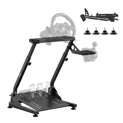 VEVOR Racing Wheel Stand, Adjustable & Foldable Simulator Stand for Logitech G29 G27 G920 G923, Thrustmaster T300RS T300GT T248 TS-PC TSXW Gaming Cockpit,Pedals Simulator NOT Included