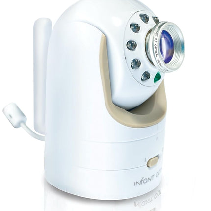 Infant Optics DXR-8 Video Baby Monitor, Non-WiFi Hack-Proof FHSS Connection, Interchangeable Lenses, Pan Tilt Zoom, LED Sound Bar, Night Vision, and Two-Way Talk
