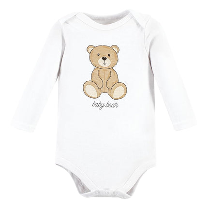 Lot de 5 grenouillères à manches longues en coton pour bébé unisexe Hudson Baby, motif oursons, 18-24 mois