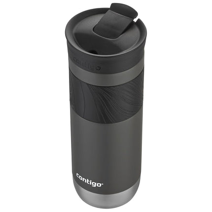 Contigo SnapSeal Insulated Stainless Steel Travel Mug with Grip, 20oz, Sake Grey