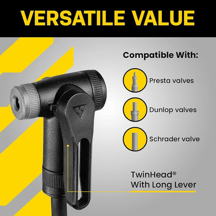 Topeak Joe Blow Sport III High Pressure Floor Pump,Yellow