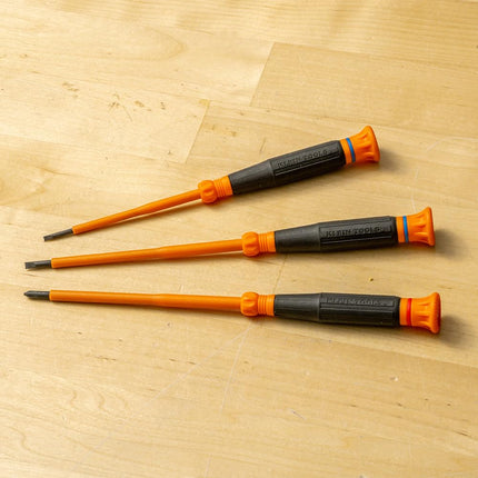 Klein Tools 85613INS Mini Precision Screwdriver Set, 1000V Rated Insulated Screwdrivers, 1 Phillips, 3/32, 1/8-Inch Slotted Tips, 3-Piece
