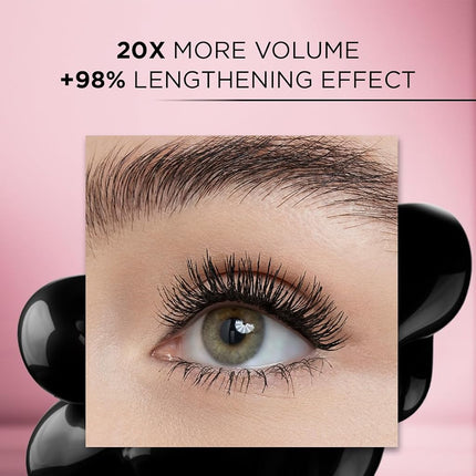 L’Oréal Paris Voluminous Lash Paradise Mascara, Lengthening Mascara, Volume & Length for Up to 24 Hours with Flower Oil Infused Conditioning Formula for Sensitive Eyes, Blackest Black, 0.28 fl. oz.