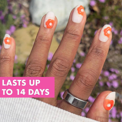 Olive & June Maximalist Instant Mani Press-On Nails (Glue) | 42 Fake Nails, 21 Sizes | Non-Toxic, Long-Lasting Big, Bold Gorgeous Realistic Look | Salon-Quality | Short, Round | Puffy Bubble Flowers