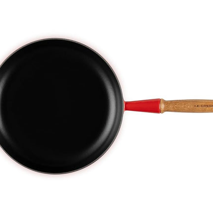 Le Creuset Signature Cast Iron Frying Pan with Wooden Handle 26cm Cerise, 20258260600422