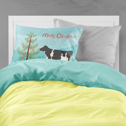 Caroline's Treasures Pillowcase, Polyester, Cows-Holstein Cow Christmas, Standard