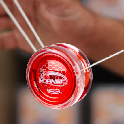 Duncan Toys Hornet Pro Looping Yo-Yo with String, Ball Bearing Axle and Plastic Body, Clear with Red Cap
