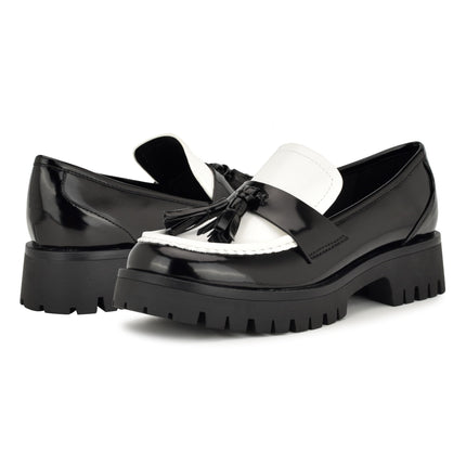 Nine West Women's Garry Loafer, Black/White 001, 8.5 UK