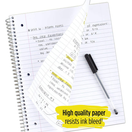 Five Star Spiral Notebooks, 5 Subject, Wide Ruled Paper, 200 Sheets, 10-1/2" x 8", Black, Blue, 2 Pack (73037)