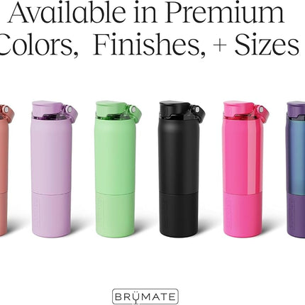 BrüMate Rise 35oz Water Bottle With 100% Leakproof Covered Silicone Straw | Insulated Stainless Steel Water Bottle With Removable Straw | Fast Flow | Soft Sip Silicone Spout | BPA-Free (OD Green)