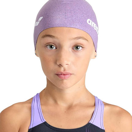 Arena Junior Recycled Silicone Unisex Swim Cap for Girls and Boys Comfortable Durable Kids’ Pool Bathing Cap, One Size, Pink Multi