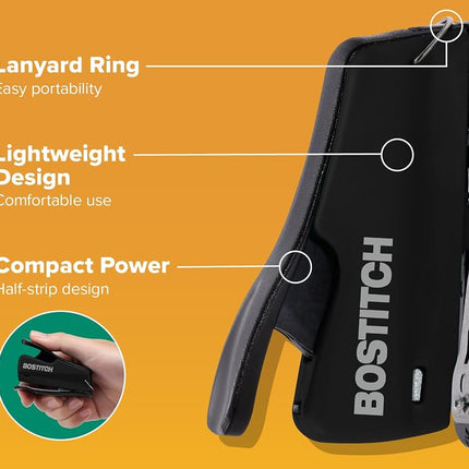 Bostitch Nano Mini Staplers, Black, 2-Pack (1830-2PK)