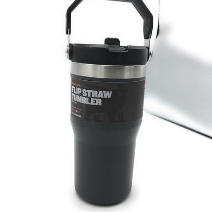 Stanley Classic IceFlow Stainless Steel Tumbler with Straw, Vacuum Insulated Water Bottle for Home, Office or Car, Reusable Cup with Straw Leakproof Flip, Charcoal, 1 ea (10-09994-002)