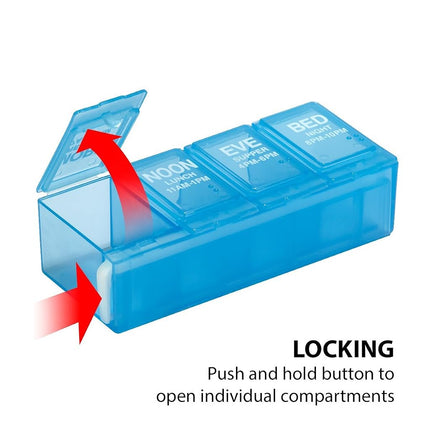 Ezy Dose Daily Locking Pill Organizer and Planner │Secure Prescription Medications │ Prevent Accidental Spilling