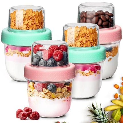 ComSaf Yogurt and Cereal Glass 240 ml Pack of 4 wi