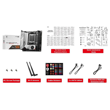 MSI MPG B650I Edge WiFi Gaming Motherboard (AMD AM5, Mini-ITX, DDR5, PCIe 4.0, M.2, SATA 6Gb/s, USB 3.2 Gen 2, HDMI, Wi-Fi 6E, AMD Ryzen 7000 Series Desktop Processors)