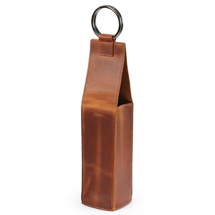 Londo Genuine Leather Wine Bottle Holder Carrier, 