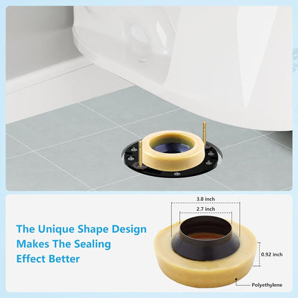 MENNTY Standard Toilet Wax Ring Kit with Hardware for 3 or 4 in Drain